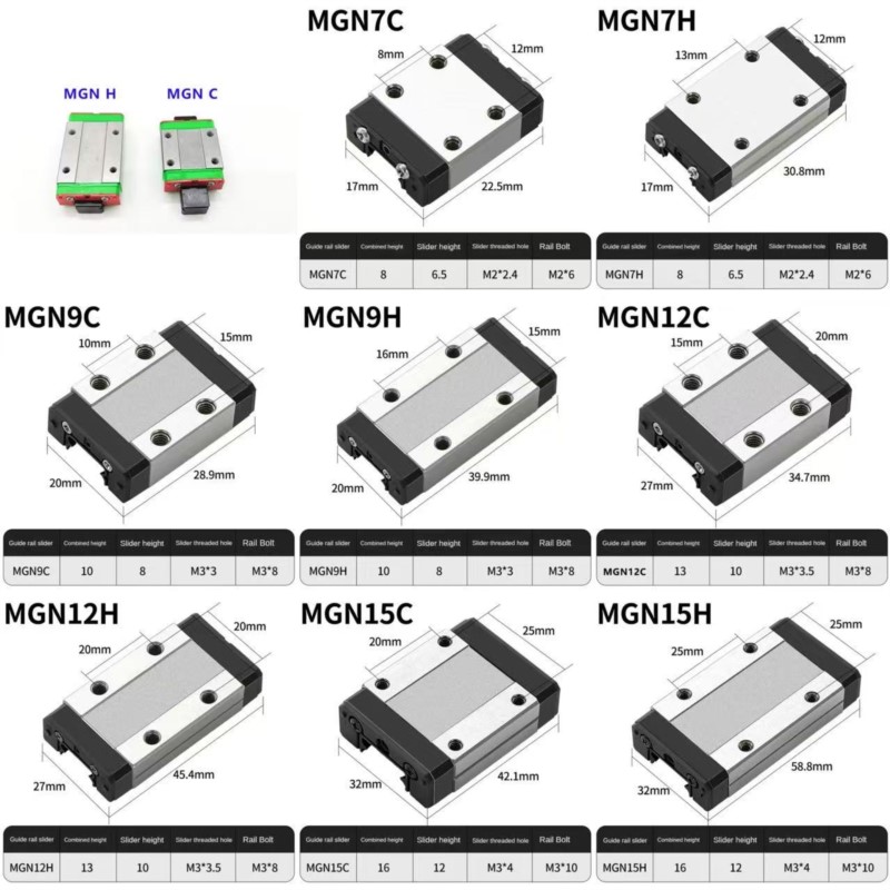 1PCS MGN7C MGN7H MGN9C MGN9H M - đánh giá và giá Linear Rail Mgn12H Set